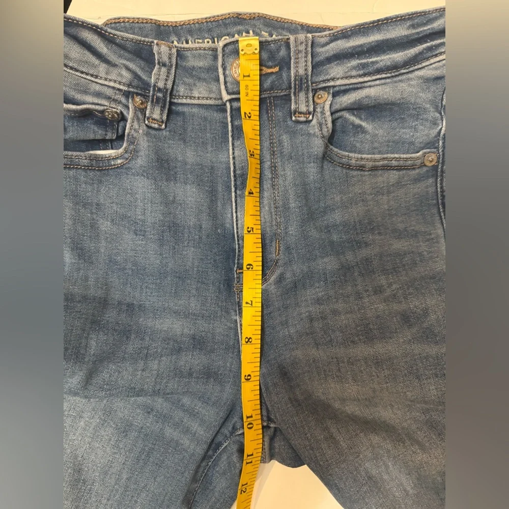 American Eagle Jeans Medium Wash Stretch Denim Casual Flare Fit Size 4 - Picture 10 of 11